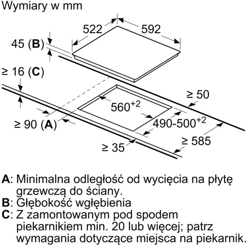 Pllakë qeramike Bosch PKN631FP2E, 4 zona, kontroll me prekje, e zezë