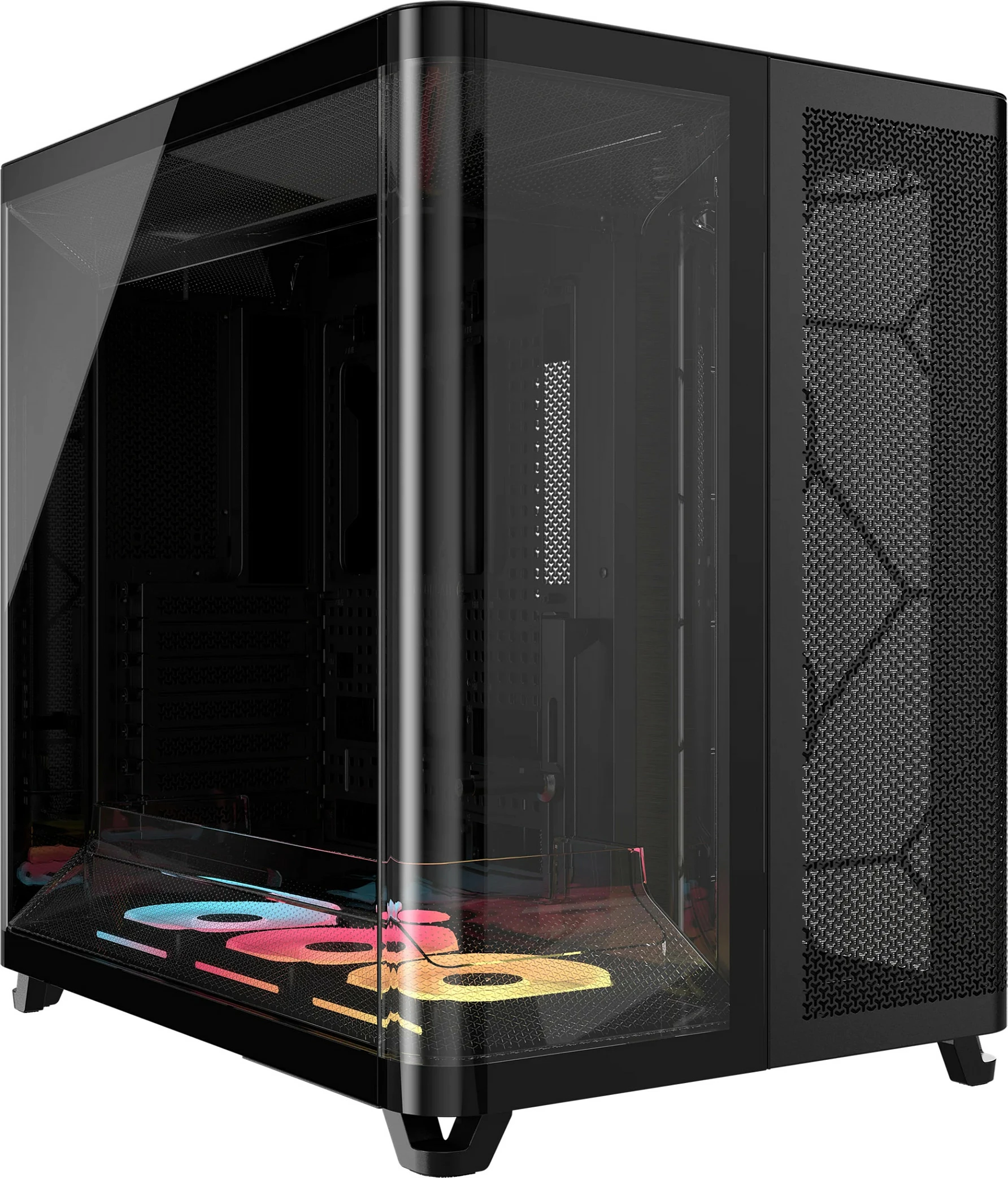 Kasë Corsair Air 5400 LX-R RGB iCUE LINK, Midi Tower ATX, xham i kalitur, 3x120mm, e zezë