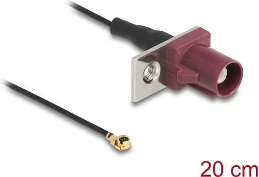 Kabllo antene DeLOCK 90730, 0.2 m, FAKRA D - I-PEX MHF1, 50Ω, e zezë/bordo