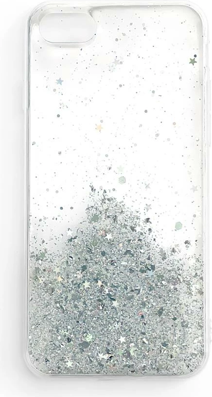 Mbështjellës Wozinsky Glitter për Samsung Galaxy M51, transparent, argjend