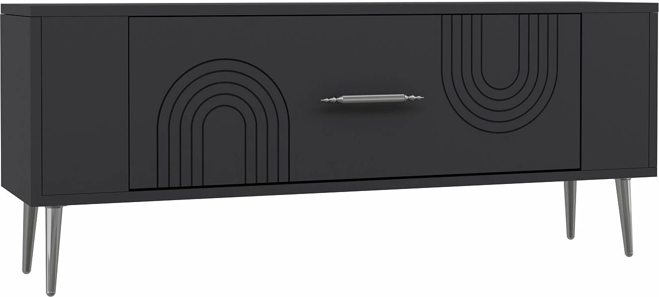 Komodë TV Skye Decor, Retrol2, antracit, argjend