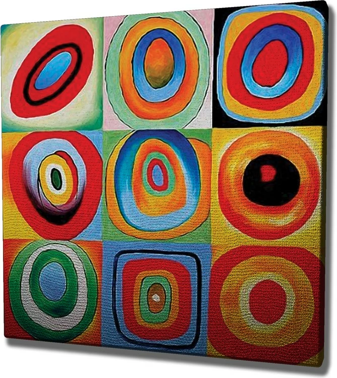 Pikturë dekorative në kanavacë, Squares with Concentric Circles, KC263, 45x45cm
