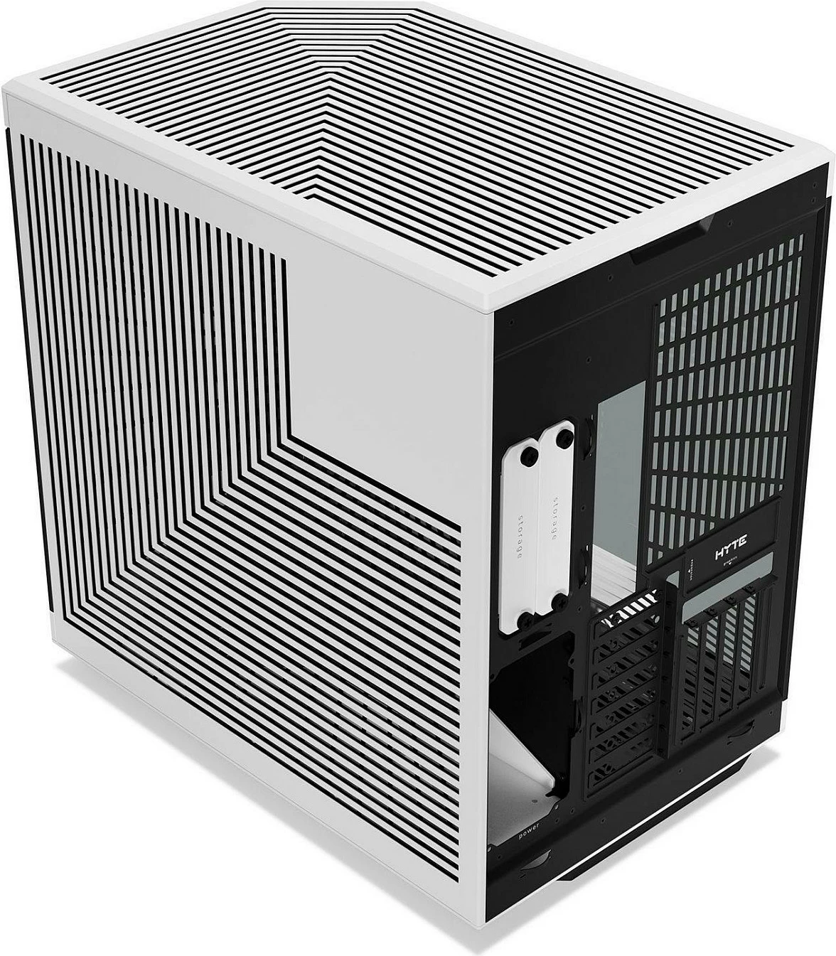 Kasë HYTE Y70, ATX Midi Tower, dy dhoma, xham, USB-C, bardhë/zezë