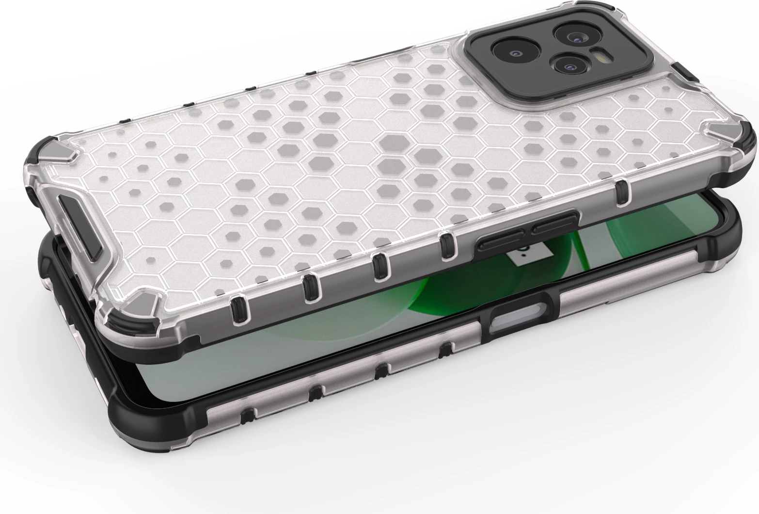 Mbështjellës Hurtel Honeycomb për Realme C35, Transparent