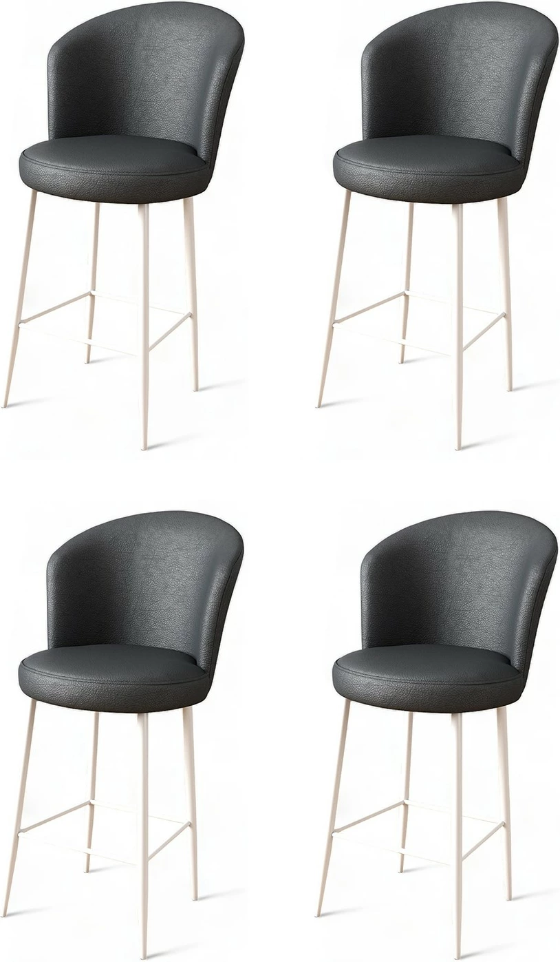 Set karrigesh për bar (4 copë), Hanah Home Uras, antracit, e bardhë