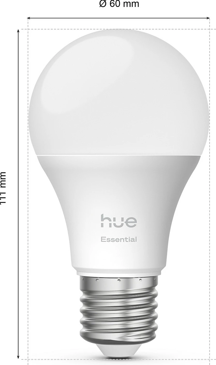 Llambë smart LED Philips Hue Essential A60 E27, 806 lm, 8W (60W eq), 16M ngjyra