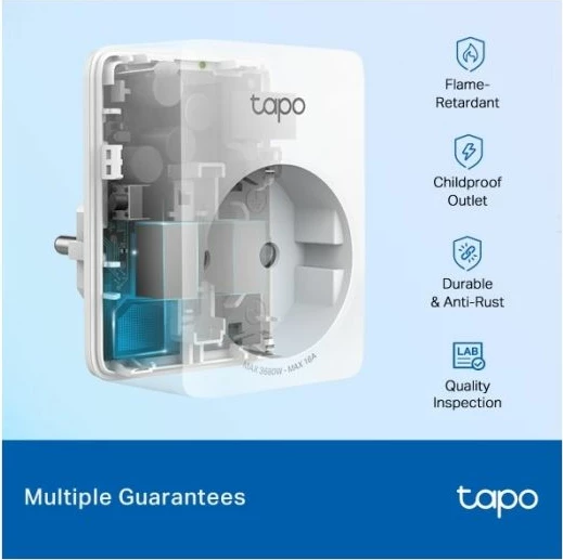 Prizë smart Wi‑Fi TP-LINK Tapo P110, monitorim energjie, 16A, e bardhë, 4-pack