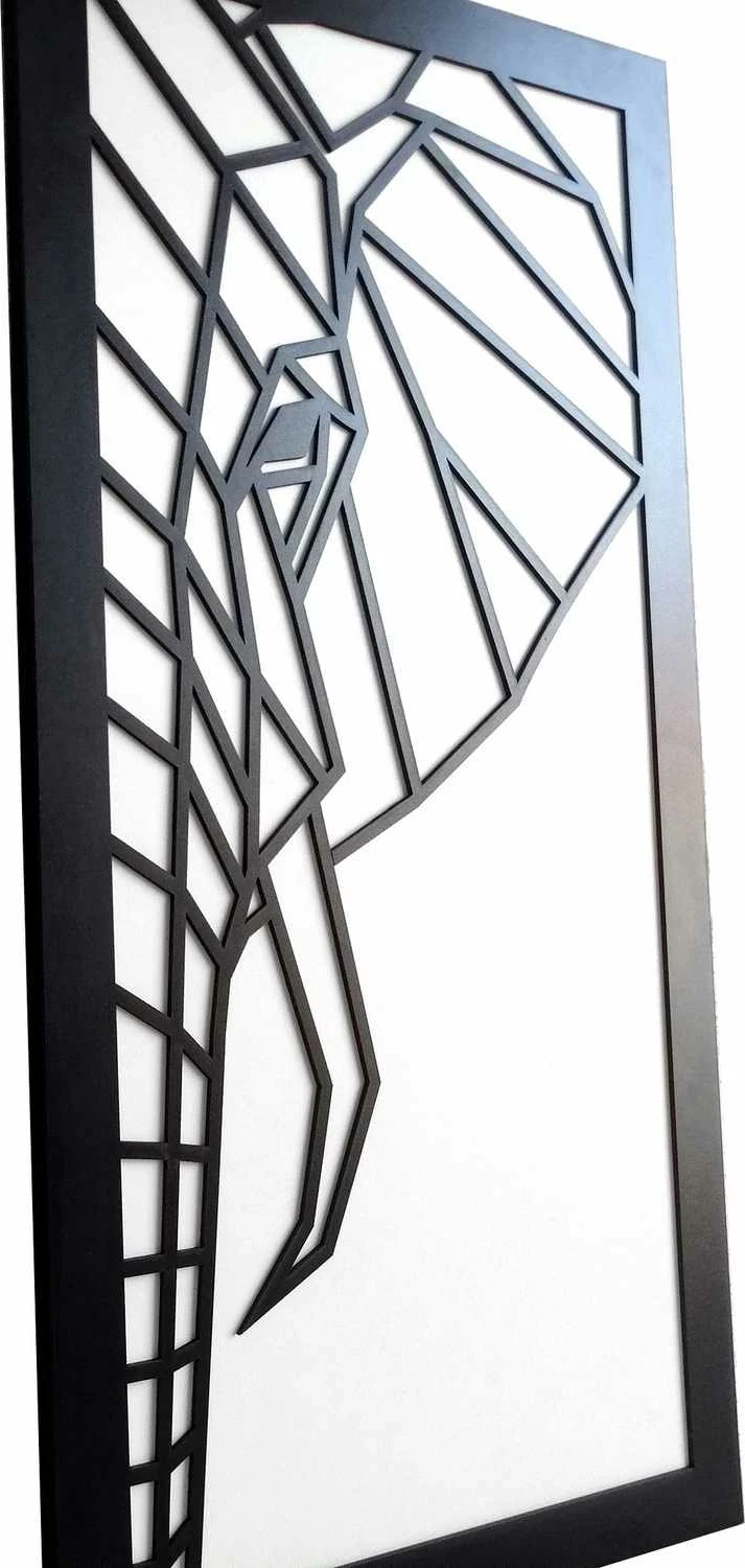 Pikturë dekorative MDF me kornizë, Wallity, Norsu, e zezë dhe e bardhë, 35x68cm