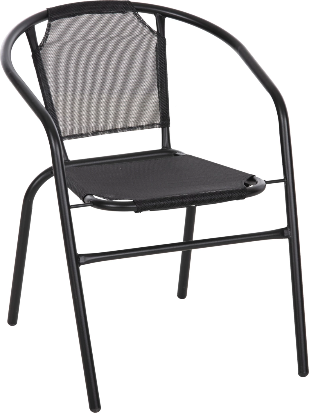 Karrige e jashtme LEDAN FH5977.03 metal & textilene, ngjyrë e zezë, 55x58x72H cm