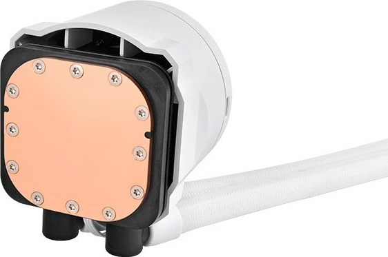 Ftohës hibrid Thermaltake TH420 V2 Ultra ARGB Snow, 420mm, 3x140mm, ekran LCD, i bardhë