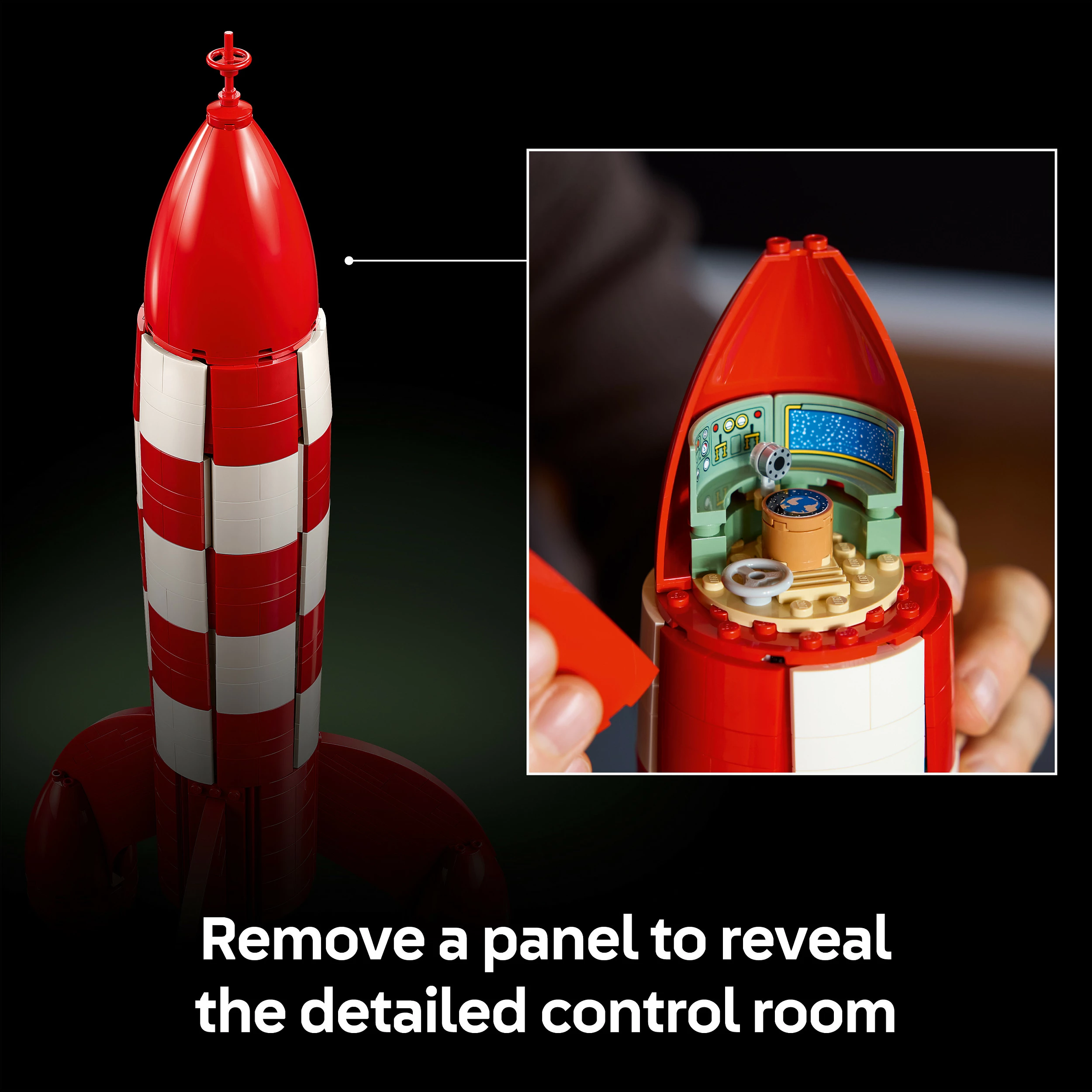 Set ndërtimi LEGO Ideas 21367 Tintin Moon Rocket, 1283 pjesë, 18+, multikolor