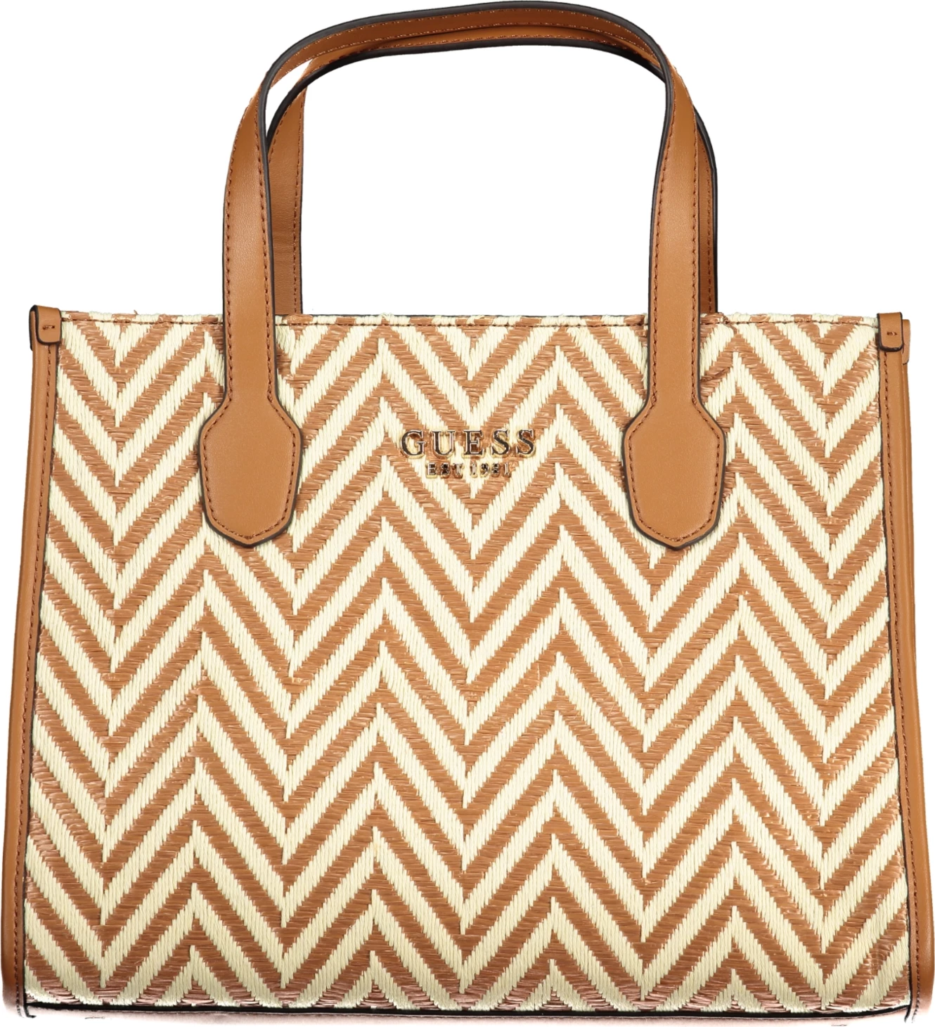 Çantë GUESS JEANS Silvana femra, kafe