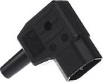 Konektor rryme Bachmann Typ 747 70C, këndor (Kaltgerätestecker), i zi