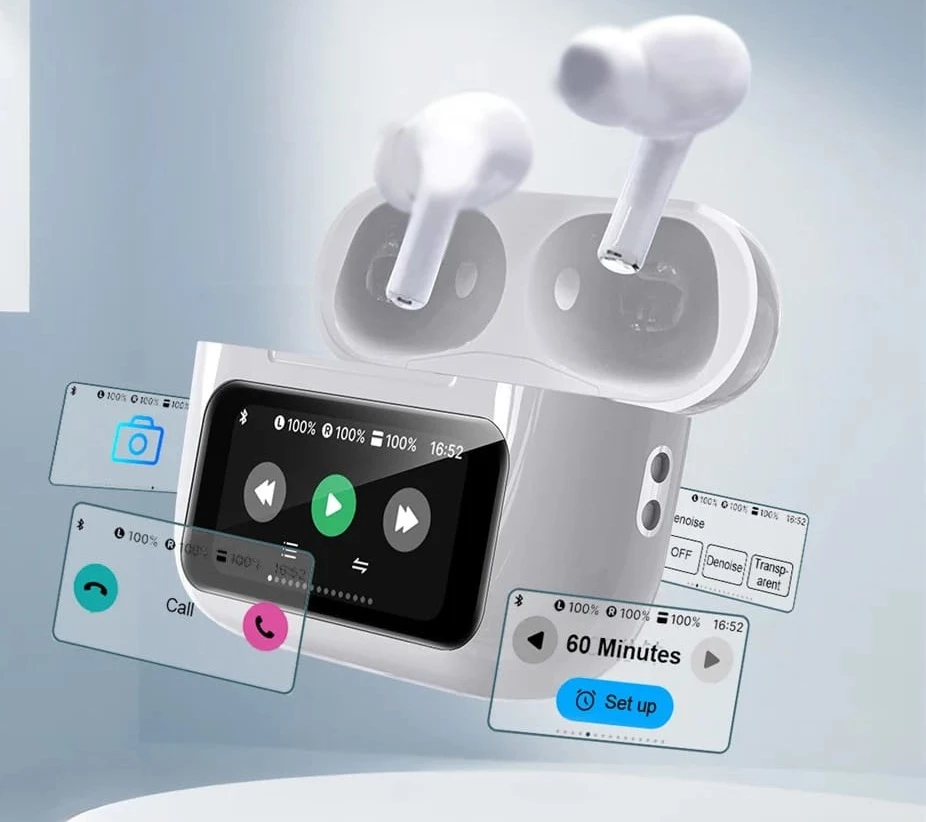 Kufje Bluetooth me ANC dhe Ekran me Prekje – A9 Pro