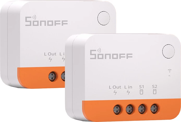Switch smart Sonoff ZBMINIL2 Zigbee 3.0 mini, 6A, pa nul, set 2 copë, e bardhë/portokalli