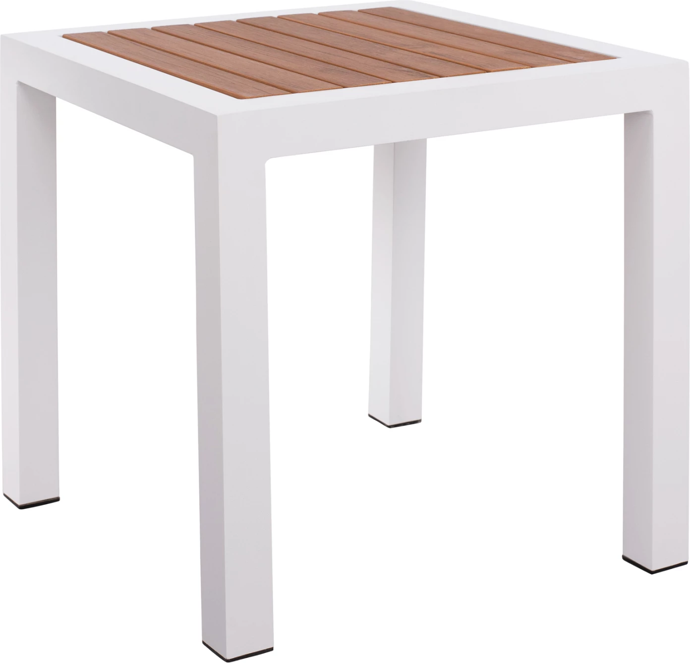 Tavolinë alumini FH5403.01 e bardhë me sipërfaqe Polywood 45Χ45Χ45,5
