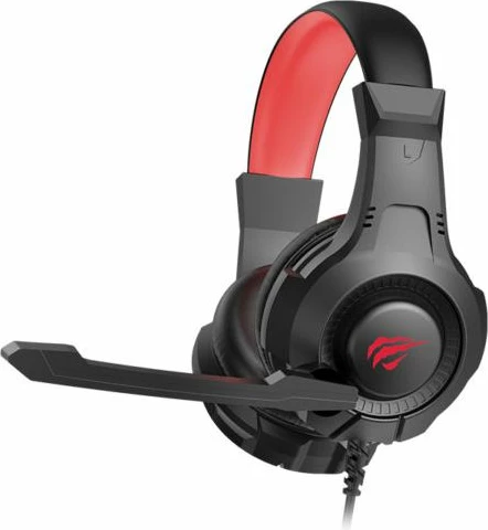 Kufje gaming HAVIT Gamenote H2031d, me mikrofon, LED i kuq, 40mm, kabllo 2m, lidhje 2x3.5mm + USB, zi/kuq