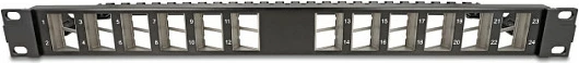 Patch panel DeLOCK 19″ Keystone 24 port, 1U, rack, i zi