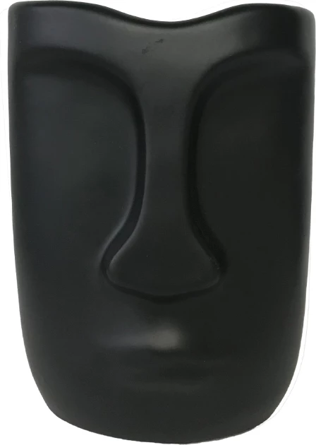 Vazo dekorative BARIK, polirezine, e zezë, 13x11x17cm