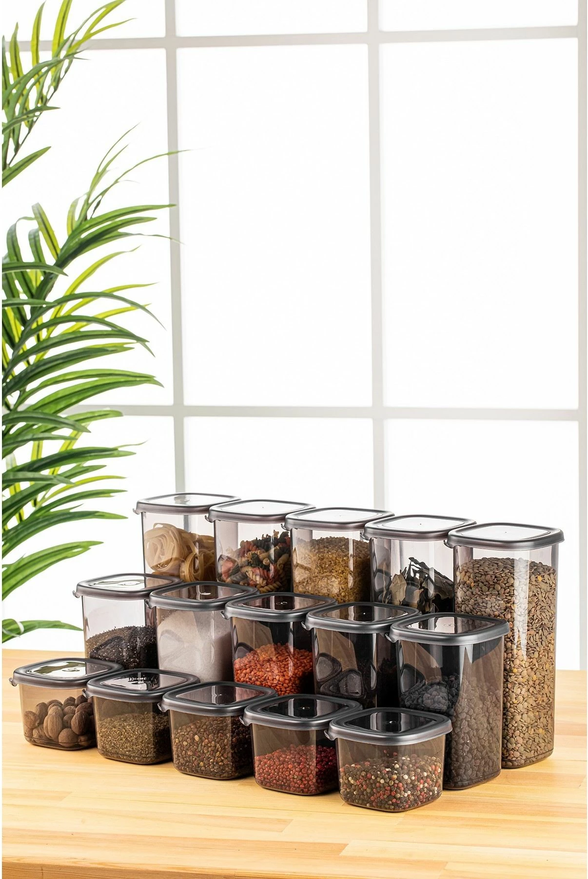 Set kuti për organizim (15 copë), ngjyrë antracit, BNMPEGYAS15-51217