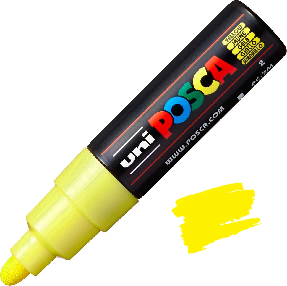UNI POSCA Marker – E Verdhë (Yellow)