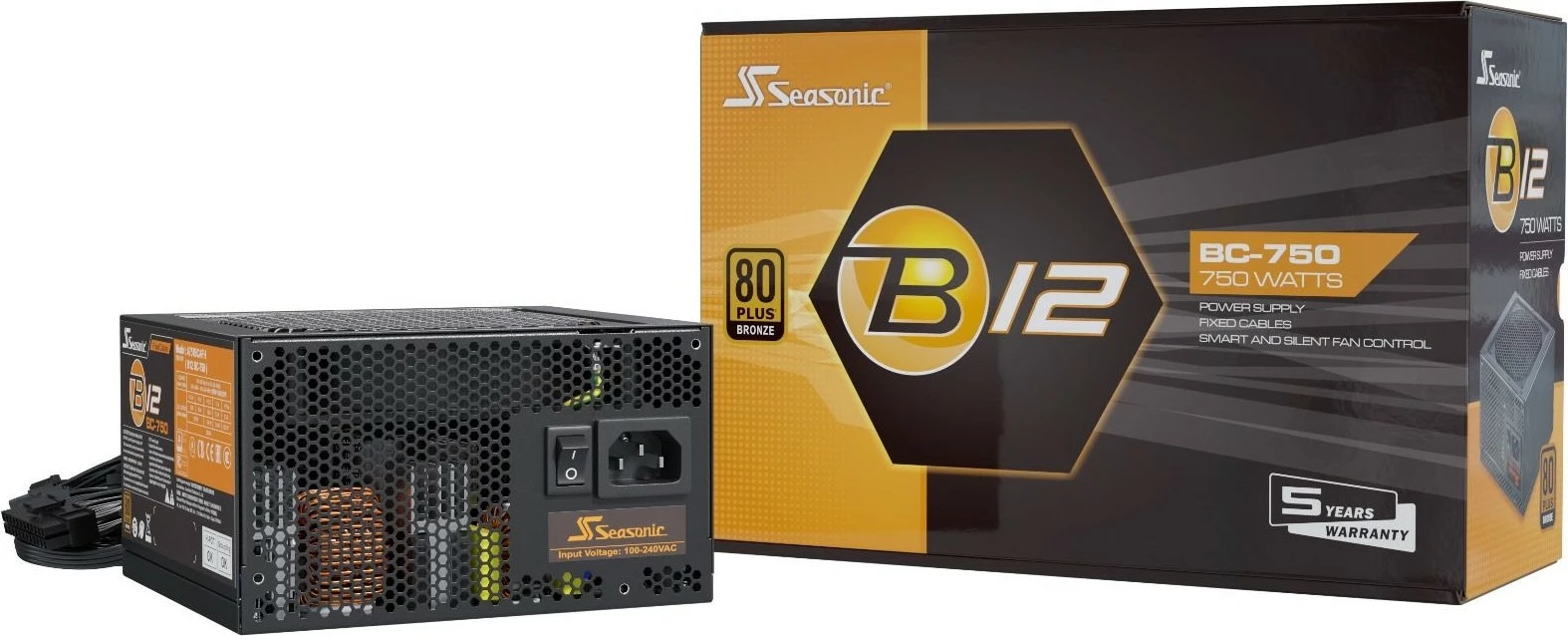 Furnizues energjie Seasonic B12 BC, 750 W, 100 - 240 V, 50 - 60 Hz, 10 A, 100 W, 744 W