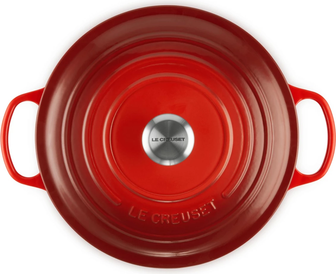 Tenxhere Le Creuset Signature 6.7L, gize, e kuqe, 28cm