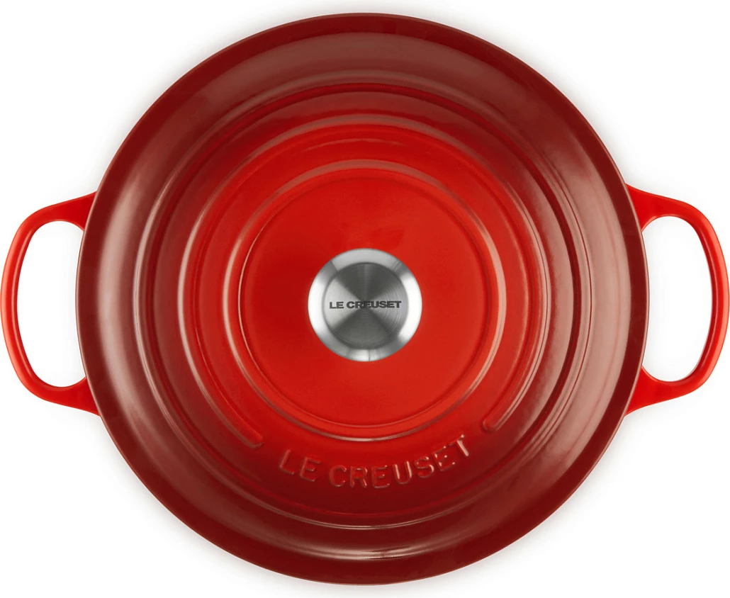 Tenxhere Le Creuset Signature 6.7L, gize, e kuqe, 28cm