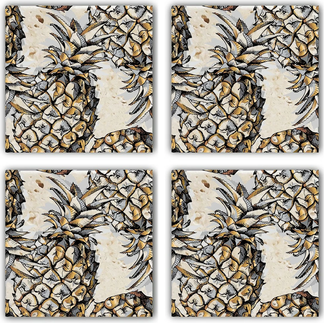 Set 4 copë nënshtrues gotash prej guri natyral, Hermia, TBA575441668