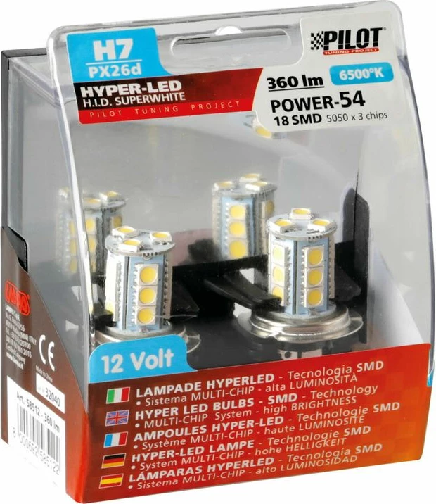 Lampa 12v H7 Hyper-led Px26d White