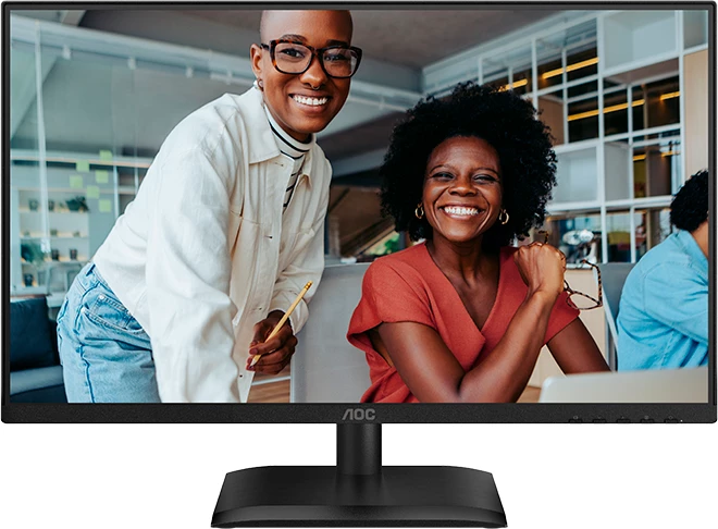 Monitor AOC 24E4U 24\" FHD IPS 120Hz HDR me USB hub, altoparlantë, ergonomik, i zi