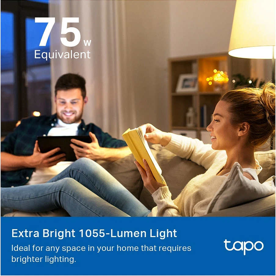 Llambë smart TP-Link Tapo L535E, E27, 1055 lm, RGB, Wi‑Fi/Bluetooth, e bardhë