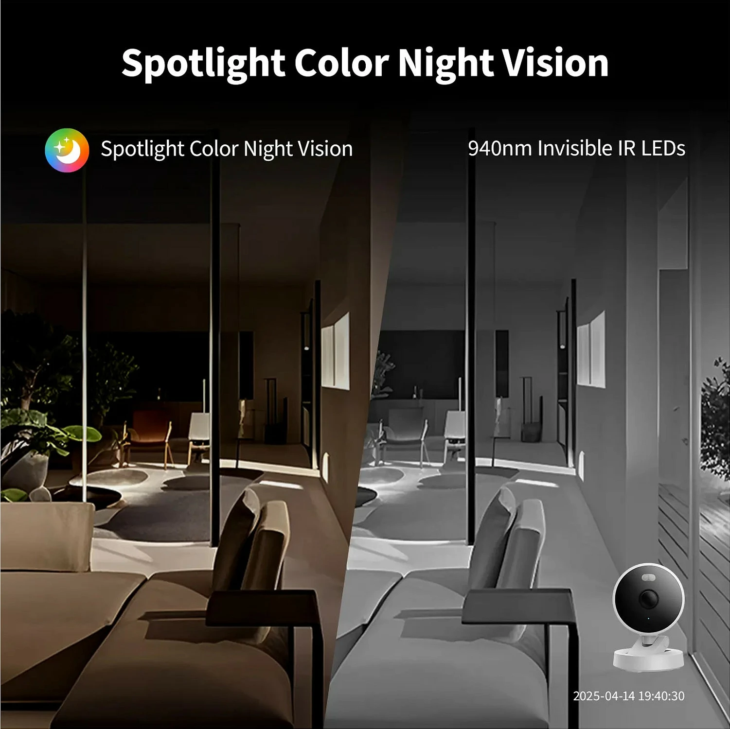 Kamerë sigurie IP Aqara G100, 2K, Wi‑Fi 6, microSD deri 512GB, Night Vision, e zezë