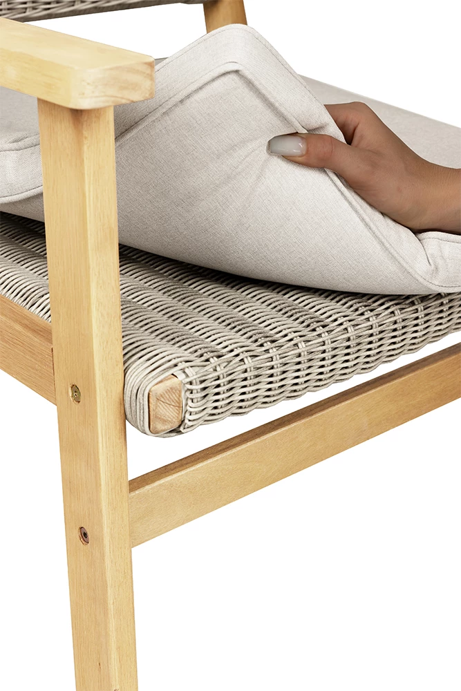 Karrige Capri, ngjyrë e bardhë-gri, 64.2x60x88.5 cm