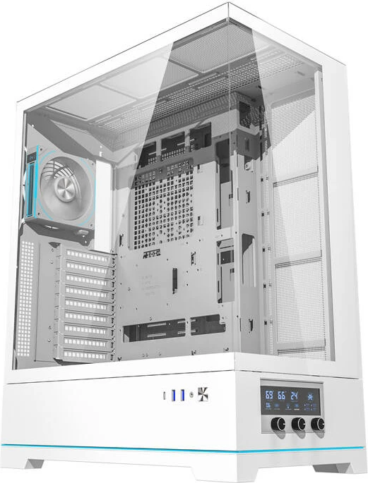 Kasë Darkflash DY451L PRO, Big Tower, ARGB, 1 ventilator, e bardhë