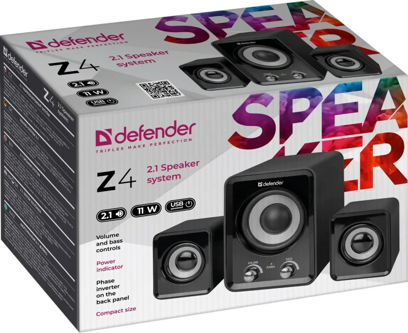 Kolumna për kompjuter DEFENDER Z4 2.1 11W USB, e zezë