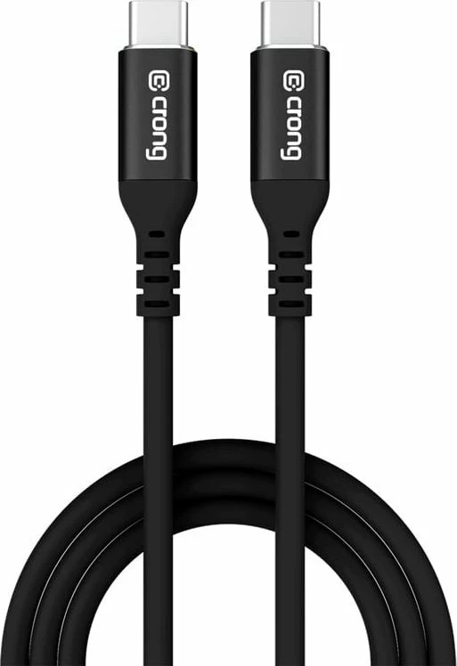 Kabllo USB-C në USB-C Crong Soft Link CRGSL025USCCBLK 0.25 m 100W/5A 480Mbps, e zezë