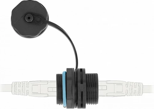 Lidhës RJ45 DeLOCK, femër-në-femër, Cat.6A, i papërshkueshëm nga uji, i zi