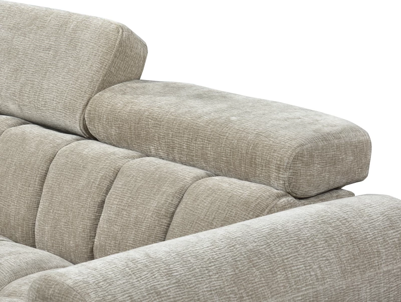 Kënd-sofë krevate me kënd të djathtë Nuvora, me hapësirë për depo, kadife korduroj, bezhë, 244x225x79cm