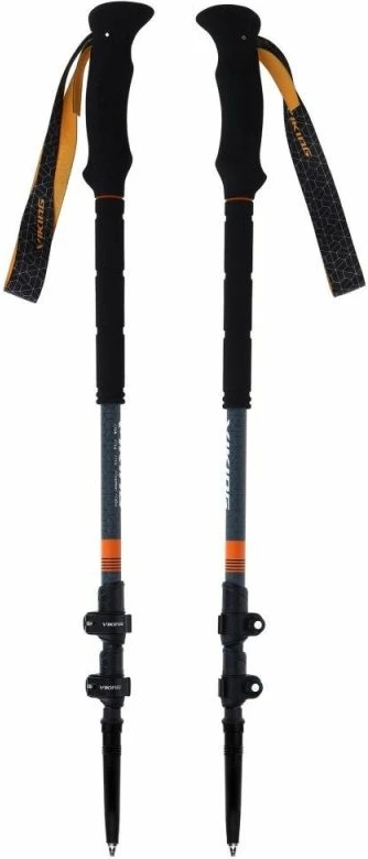 Shkopinj skitouring Viking Kangri 65-135cm, gri-portokalli, set 2 copë