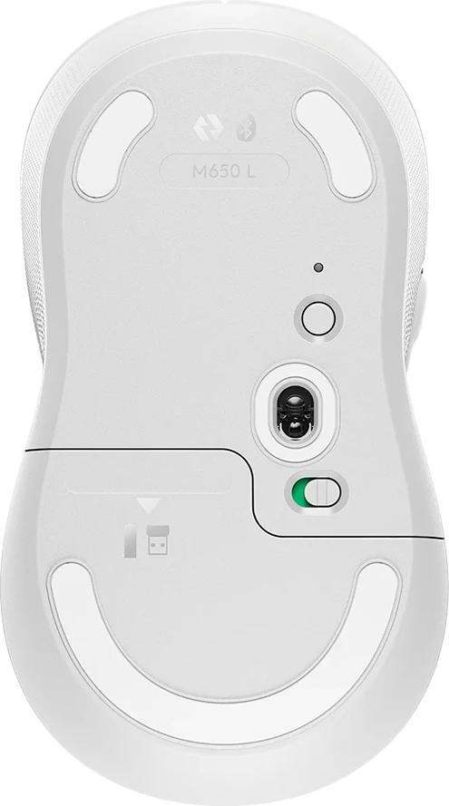 Maus Logitech Signature M650L Bluetooth/RF, 5 butona, 400-2000 dpi, off-white
