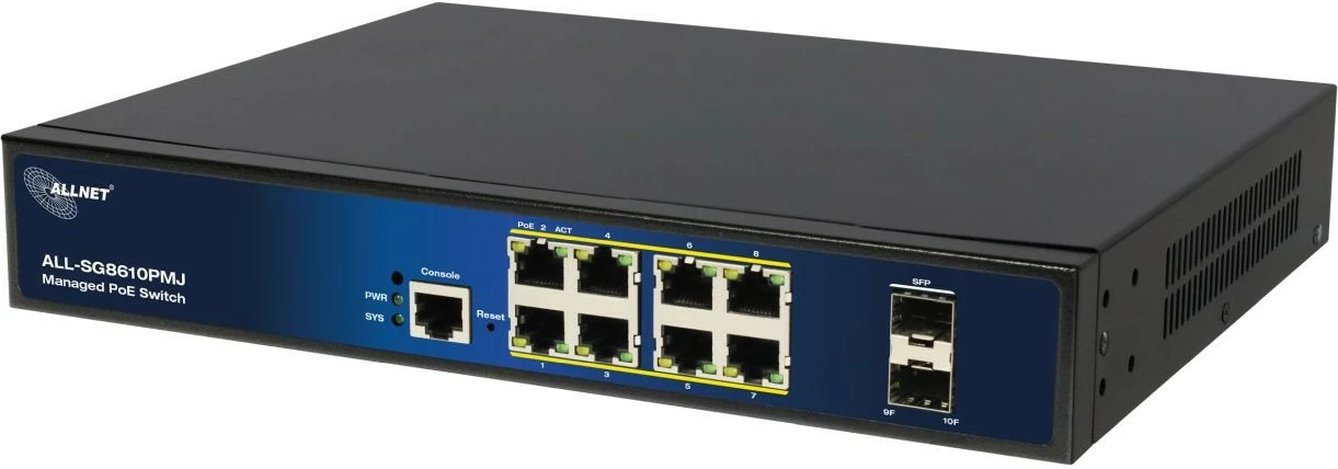 Switch ALLNET ALL-SG8610PMJ, 8+2 porte, PoE