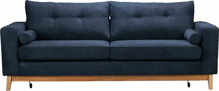 Krevat-sofë treshe, ngjyrë blu lino 89, 218x85x87 cm