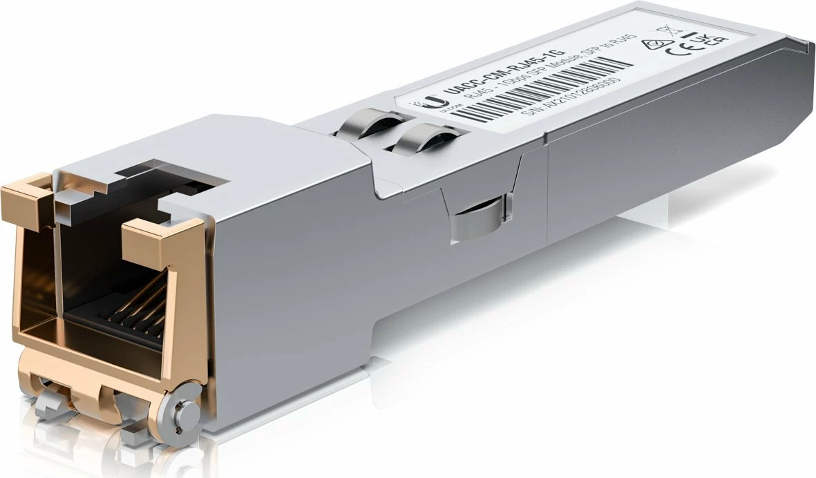 Modul transceiver SFP Ubiquiti UACC-CM-RJ45-1G 1Gbps RJ-45, gri/argjendtë, 1 copë
