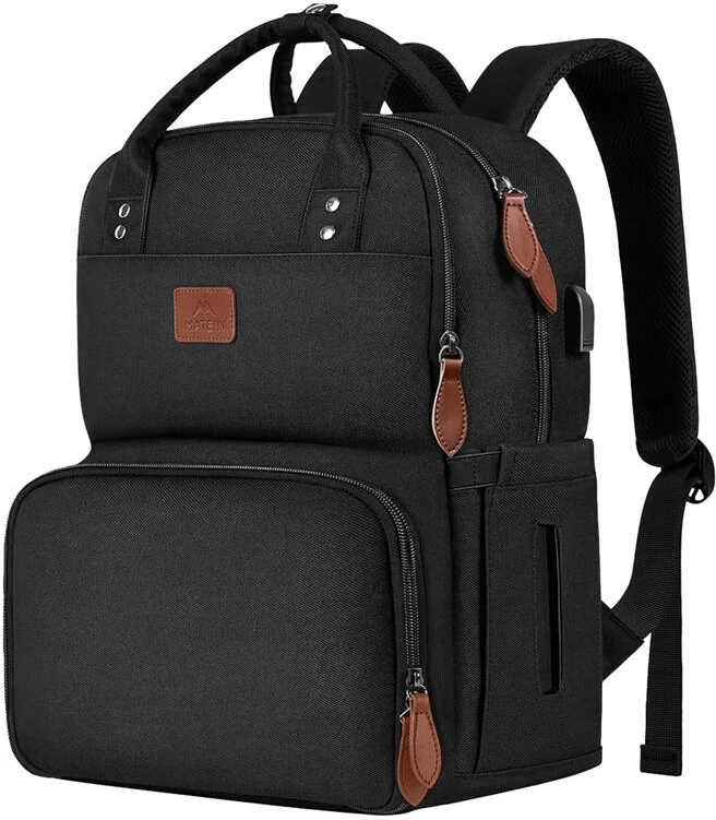 Çantë shpine Matein 1162 për laptop 15.6", me xhep ushqimi termik, USB, e zezë