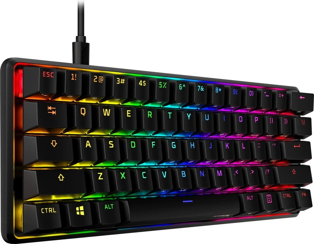 Tastierë HyperX Alloy Origins 60, RGB, e zezë 