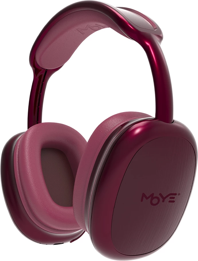 Kufje MOYE Stellar Bluetooth 5.3 me mikrofon, bateri 300 mAh (deri 36 orë), e kuqe e errët