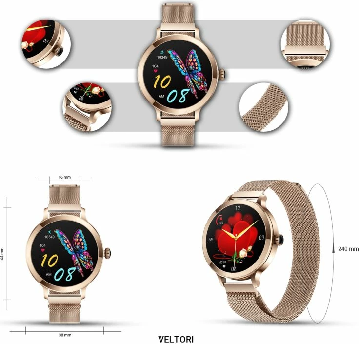 Smartwatch për femra VELTORI, rozë