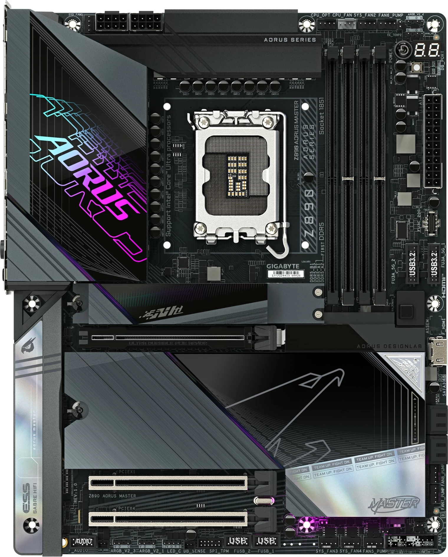Pllakë amë Gigabyte Z890 AORUS MASTER, LGA 1851, DDR5, Wi-Fi 7, 10GbE LAN, Thunderbolt 4