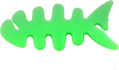 Mbështjellës kabllo për kufje Hurtel, formë peshku, plastikë, i gjelbër